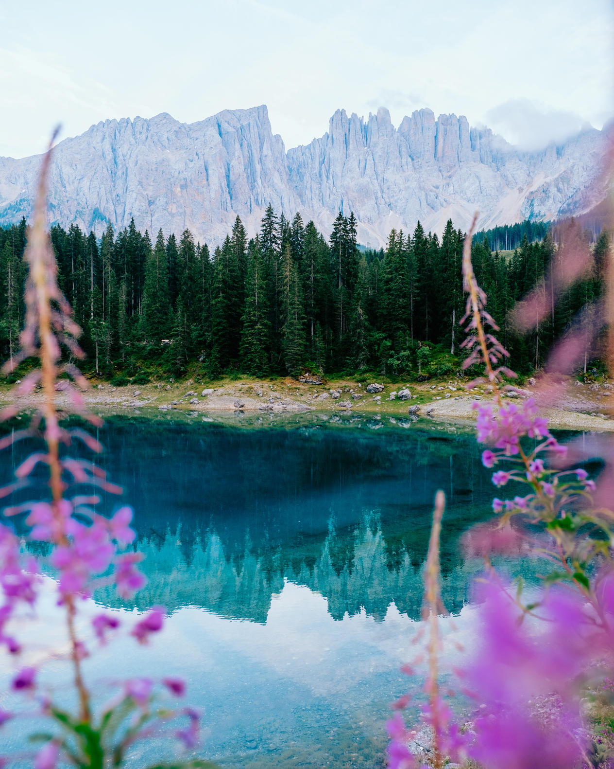 Lago di Carezza in the Italian dolomites